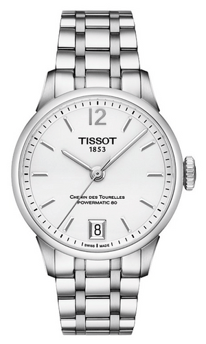 Shop Authentic Tissot Chemin Des Tourelles Powermatic 80 Lady White Dial Silver Steel Strap Watch For Women - T099.207.11.037.00 - Luxxuri