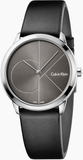  Shop Authentic Calvin Klein Minimal Grey Dial Black Leather Strap Watch for Men - K3M221C3 - Luxxuri