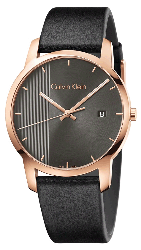  Shop Authentic Calvin Klein City Quartz Grey Dial Black Leather Strap Watch for Men - K2G2G6C3 - Luxxuri