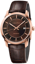  Shop Authentic Calvin Klein Infinity Brown Dial Brown Leather Strap Watch for Men - K5S346GK - Luxxuri