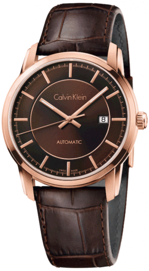  Shop Authentic Calvin Klein Infinity Brown Dial Brown Leather Strap Watch for Men - K5S346GK - Luxxuri