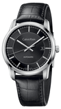  Shop Authentic Calvin Klein Infinity Automatic Black Dial Black Leather Strap Watch for Men - K5S341C1 - Luxxuri
