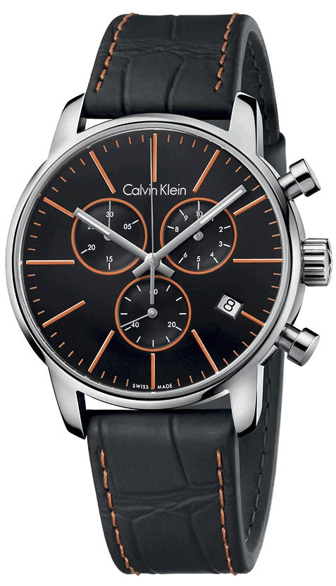 Shop Authentic Calvin Klein City Chronograph Black Dial Black Leather Strap Watch for Men - K2G271C1 - Luxxuri