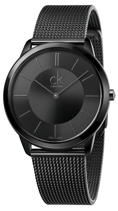  Shop Authentic Calvin Klein Minimal Black Dial Black Mesh Bracelet Watch for Men - K3M214B1 - Luxxuri
