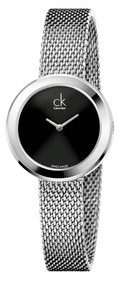  Shop Authentic Calvin Klein Firm Black Dial Silver Mesh Bracelet Watch for Women - K3N23121 - Luxxuri