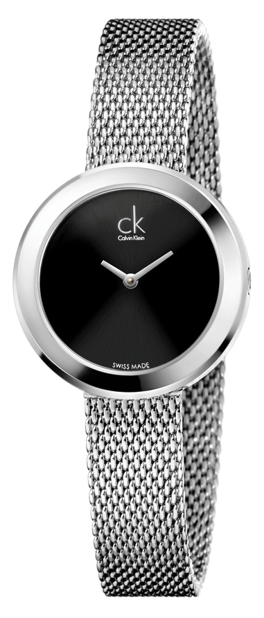  Shop Authentic Calvin Klein Firm Black Dial Silver Mesh Bracelet Watch for Women - K3N23121 - Luxxuri