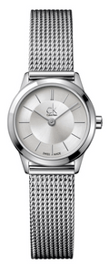  Shop Authentic Calvin Klein Minimal White Dial Silver Mesh Bracelet Watch for Women - K3M23126 - Luxxuri