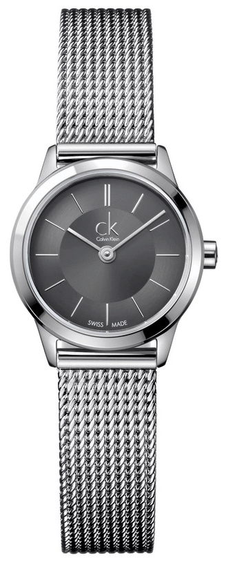  Shop Authentic Calvin Klein Minimal Grey Dial Silver Mesh Bracelet Watch for Women - K3M23124 - Luxxuri