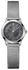  Shop Authentic Calvin Klein Minimal Grey Dial Silver Mesh Bracelet Watch for Women - K3M23124 - Luxxuri