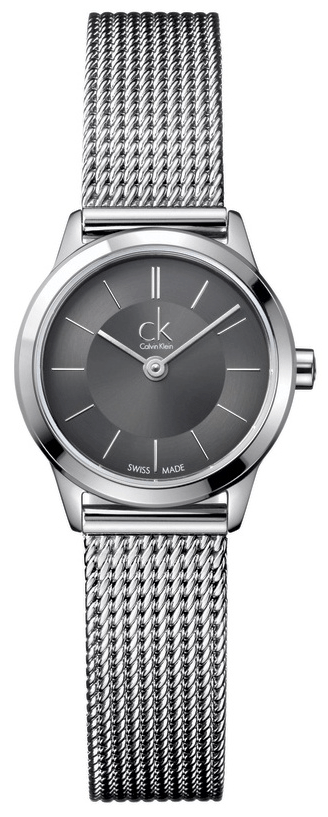  Shop Authentic Calvin Klein Minimal Grey Dial Silver Mesh Bracelet Watch for Women - K3M23124 - Luxxuri