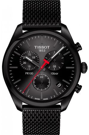  Shop Authentic Tissot T Classic PR 100 Chronograph Black Dial Black Mesh Bracelet Watch For Men - T101.417.33.051.00 - Luxxuri