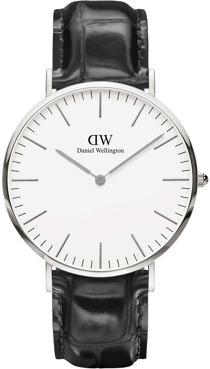 Daniel Wellington Classic Reading White Dial Black Leather Strap Watch For Men - DW00100028
