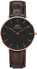  Shop Authentic Daniel Wellington Classic York Black Dial Brown Leather Strap Watch For Women - DW00100140 - Luxxuri