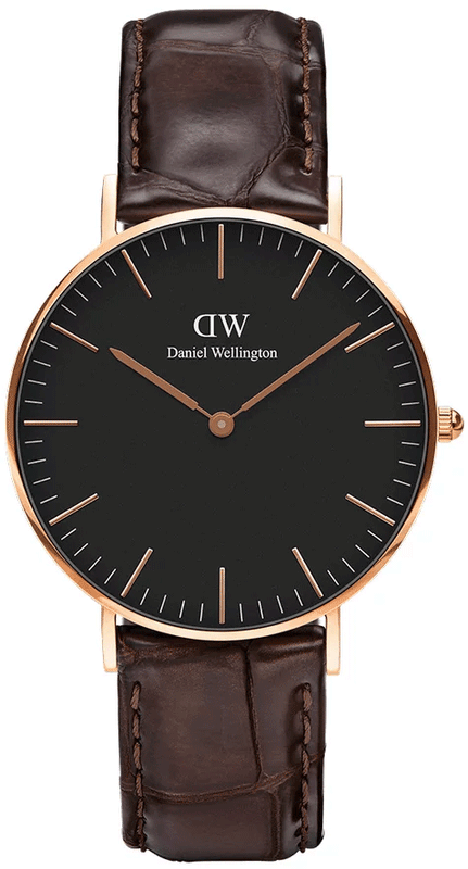  Shop Authentic Daniel Wellington Classic York Black Dial Brown Leather Strap Watch For Women - DW00100140 - Luxxuri