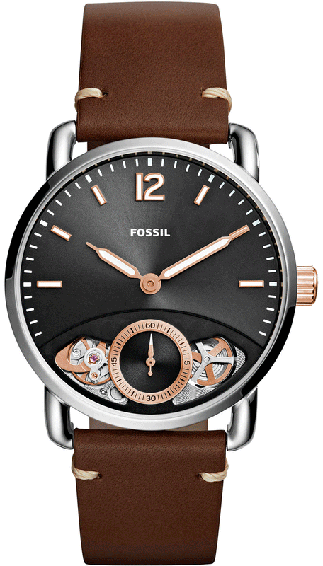  Shop Authentic Fossil The Commuter Twist Black Dial Brown Leather Strap Watch for Men -  ME1165 - Luxxuri