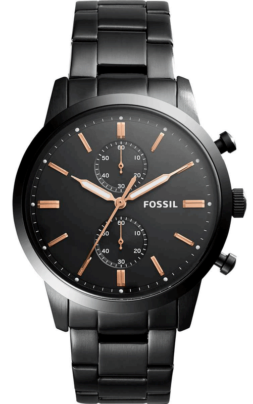  Shop Authentic Fossil Townsman Chronograph Black Dial Black Steel Strap Watch for Men - FS5379 - Luxxuri