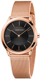  Shop Authentic Calvin Klein Minimal Black Dial Rose Gold Mesh Bracelet Watch for Women - K3M2262Y - Luxxuri