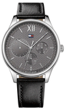 Shop Authentic Tommy Hilfiger Damon Multifunction Black Dial Black Leather Strap Watch for Men - 1791417 - Luxxuri