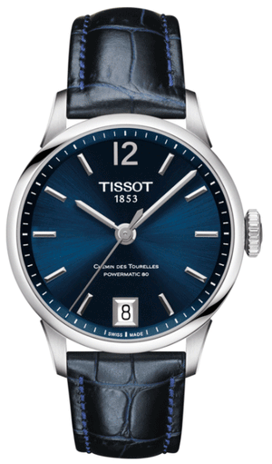  Shop Authentic Tissot Chemin Des Tourelles Powermatic 80 Lady Blue Dial Blue Leather Strap Watch For Women - T099.207.16.047.00 - Luxxuri