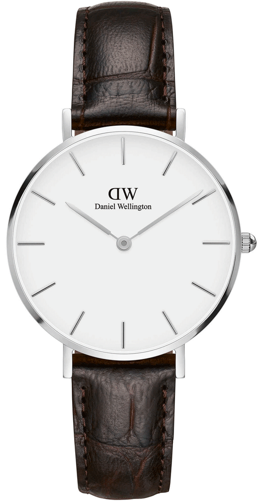  Shop Authentic Daniel Wellington Classic Petite York White Dial Black Leather Strap Watch For Women - DW00100188 - Luxxuri