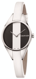  Shop Authentic Calvin Klein Rebel White Black Dial White Leather Strap Watch for Women - K8P231L1 - Luxxuri