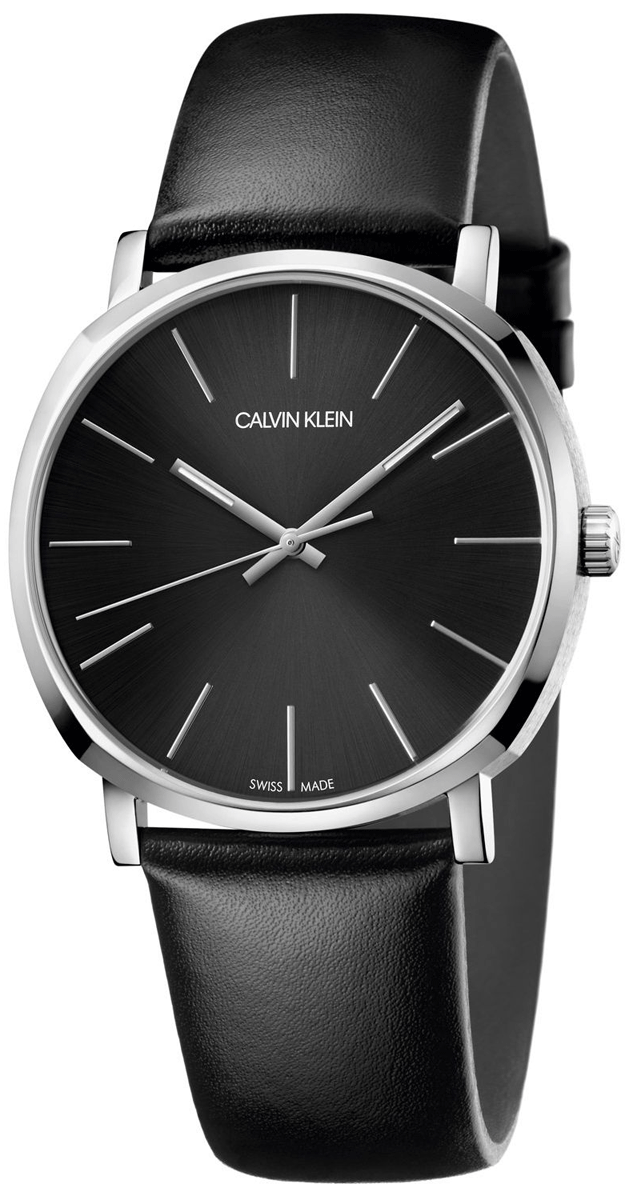 Shop Authentic Calvin Klein Posh Black Dial Black Leather Strap Watch for Men - K8Q311C1 - Luxxuri