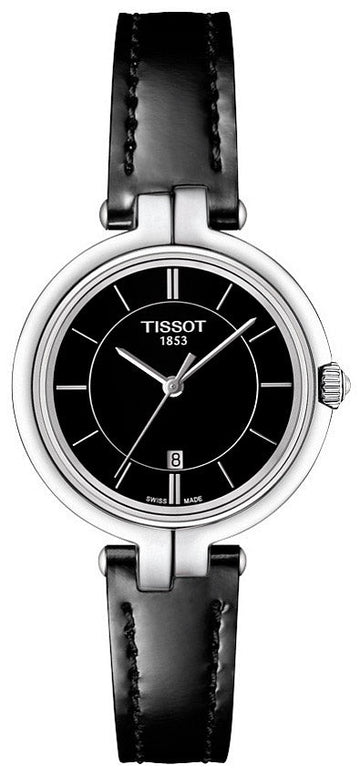  Shop Authentic Tissot T Lady Flamingo Black Dial Black Leather Strap Watch For Women - T094.210.16.051.00 - Luxxuri