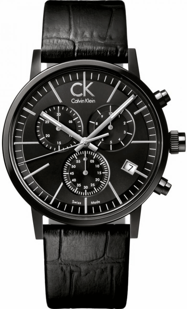  Shop Authentic Calvin Klein Post Minimal Chronograph Black Dial Black Leather Strap Watch for Men - K7627401 - Luxxuri