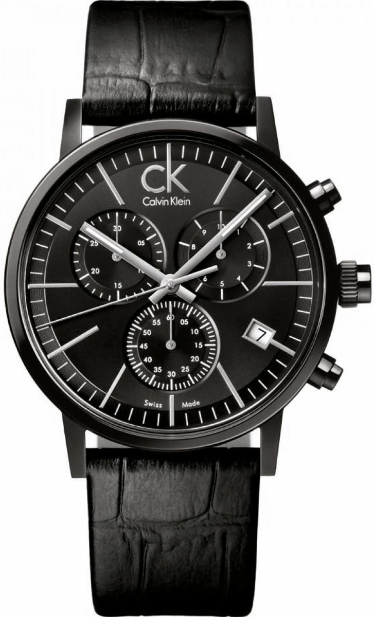  Shop Authentic Calvin Klein Post Minimal Chronograph Black Dial Black Leather Strap Watch for Men - K7627401 - Luxxuri