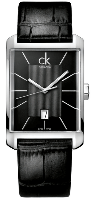  Shop Authentic Calvin Klein Window Black Dial Black Leather Strap Watch for Men - K2M21107 - Luxxuri