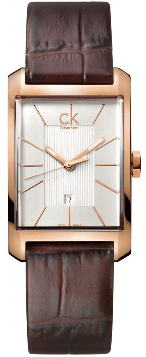  Shop Authentic Calvin Klein Window White Dial Brown Leather Strap Watch for Women - K2M23620 - Luxxuri