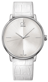  Shop Authentic Calvin Klein Accent Silver Dial White Leather Strap Watch for Women - K2Y2X1K6 - Luxxuri