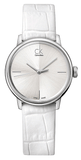  Shop Authentic Calvin Klein Accent White Dial White Leather Strap Watch for Women - K2Y2Y1K6 - Luxxuri
