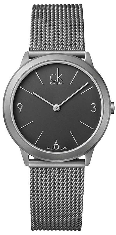  Shop Authentic Calvin Klein Minimal Grey Dial Silver Mesh Bracelet Watch for Men - K3M52154 - Luxxuri