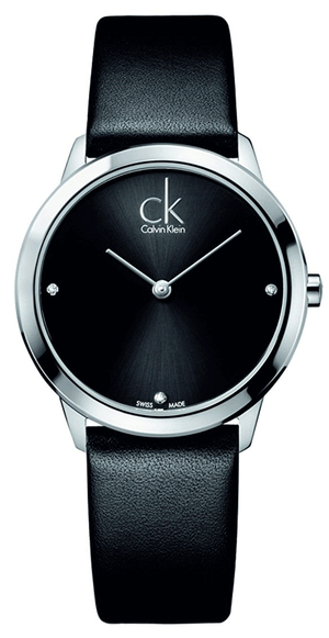  Shop Authentic Calvin Klein Minimal Black Dial Black Leather Strap Watch for Men - K3M221CS - Luxxuri