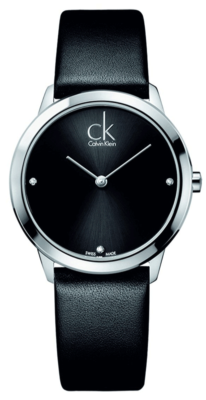  Shop Authentic Calvin Klein Minimal Black Dial Black Leather Strap Watch for Men - K3M221CS - Luxxuri