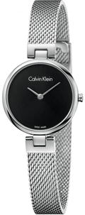  Shop Authentic Calvin Klein Authentic Black Dial Silver Mesh Bracelet Watch for Women - K8G23121 - Luxxuri