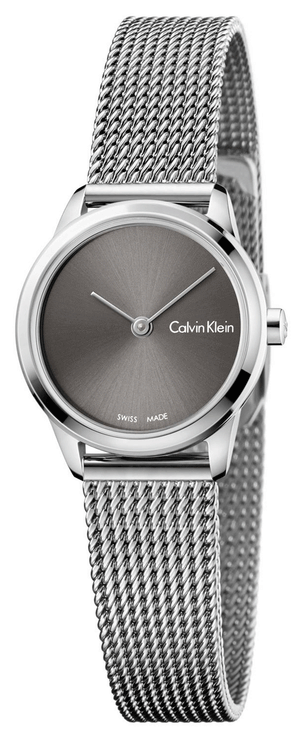  Shop Authentic Calvin Klein Minimal Grey Dial Silver Mesh Bracelet Watch for Women - K3M231Y3 - Luxxuri