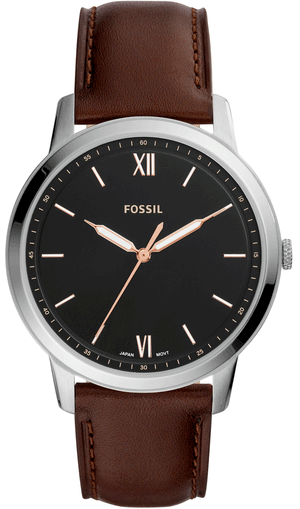  Shop Authentic Fossil The Minimalist 3H Black Dial Brown Leather Strap Watch for Men - FS5464 - Luxxuri