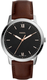  Shop Authentic Fossil The Minimalist 3H Black Dial Brown Leather Strap Watch for Men - FS5464 - Luxxuri