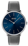  Shop Authentic Hugo Boss Horizon Blue Dial Grey Leather Strap Watch for Men - 1513539 - Luxxuri