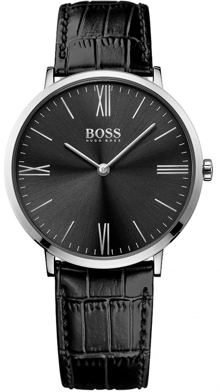  Shop Authentic Hugo Boss Jackson Black Dial Black Leather Strap Watch for Men - 1513369 - Luxxuri