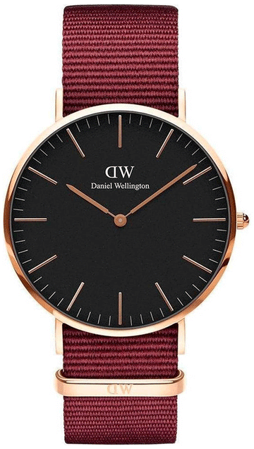  Shop Authentic Daniel Wellington Classic Roselyn Black Dial Maroon Nylon Strap Watch For Women - DW00100269 - Luxxuri