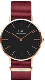  Shop Authentic Daniel Wellington Classic Roselyn Black Dial Maroon Nylon Strap Watch For Women - DW00100269 - Luxxuri