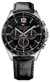  Shop Authentic Tommy Hilfiger Luke Quartz Black Dial Black Leather Strap Watch for Men - 1791117 - Luxxuri