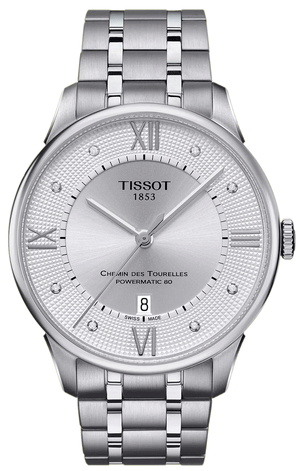  Shop Authentic Tissot Chemin Des Tourelles Powermatic 80 Diamonds Silver Dial Silver Steel Strap Watch for Men - T099.407.11.033.00 - Luxxuri