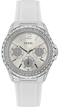  Shop Authentic Guess Starlight Multifunction Diamonds White Dial White Rubber Strap Watch for Women - W0846L8 - Luxxuri