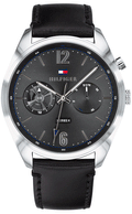  Shop Authentic Tommy Hilfiger Deacan Grey Dial Black Leather Strap Watch for Men - 1791548 - Luxxuri