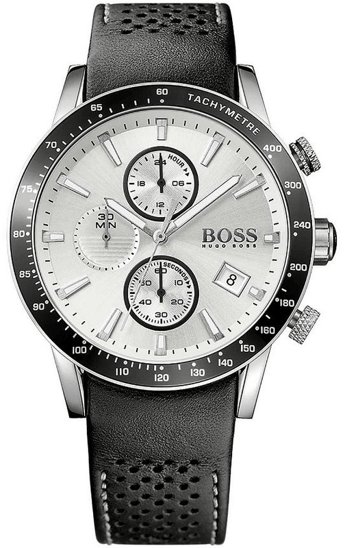  Shop Authentic Hugo Boss Rafale Chronograh Quartz White Dial Black Leather Strap Watch For Men - HB1513403 - Luxxuri