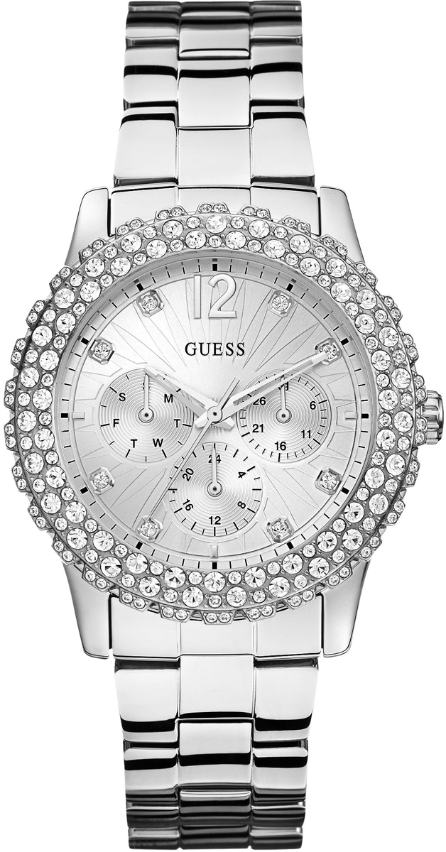  Shop Authentic Guess Dazzler Diamonds Silver Dial Silver Steel Strap Watch for Women - W0335L1 - Luxxuri